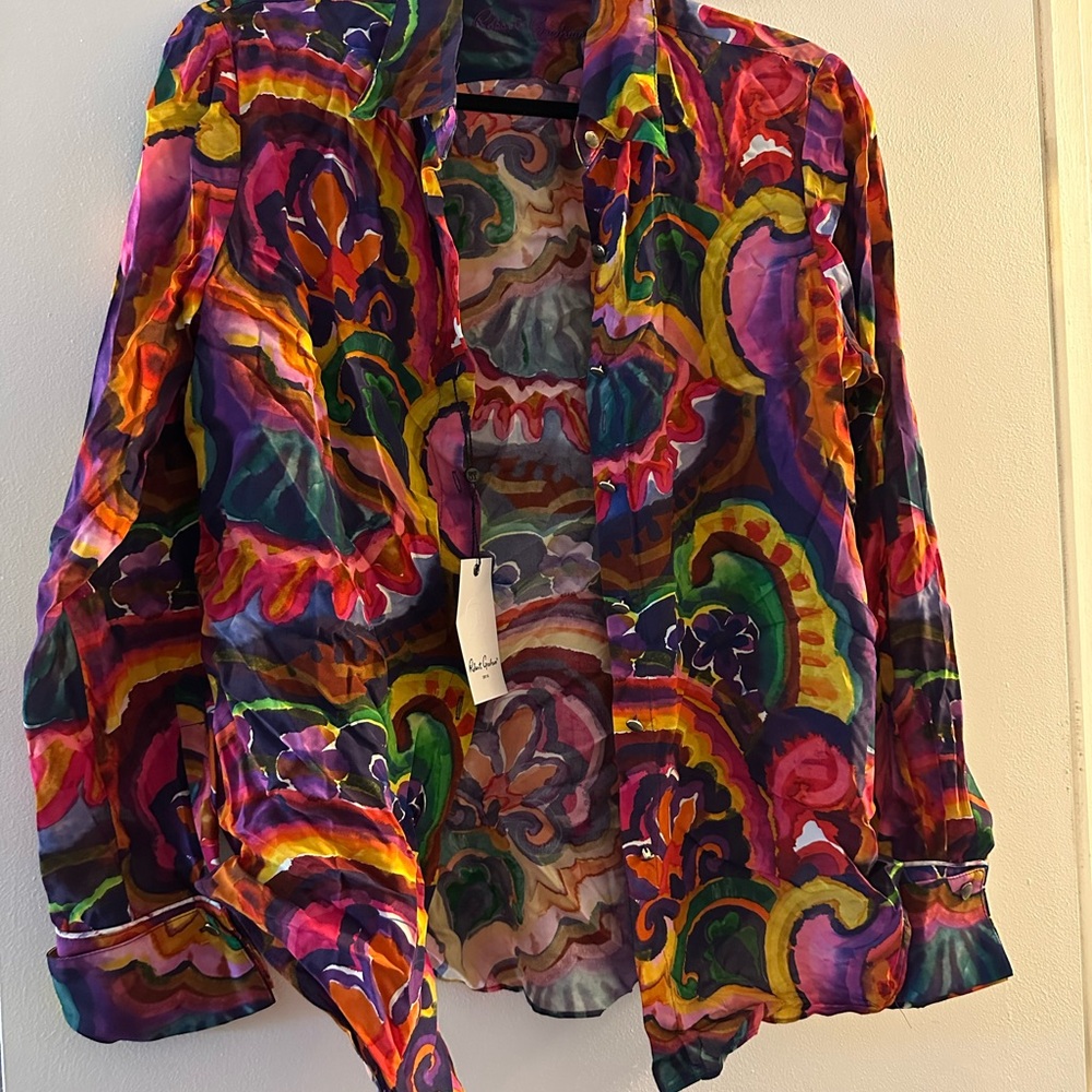 Robert Graham Colorful Sheer Blouse